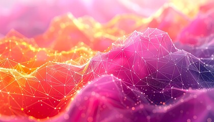 Abstract 3D mountain landscape