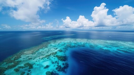 Aerial view of coral reef system