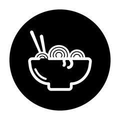 black and white illustration of noodle icon