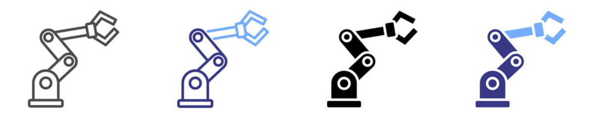 industrial robot icon set multiple style © Dahlianiqi