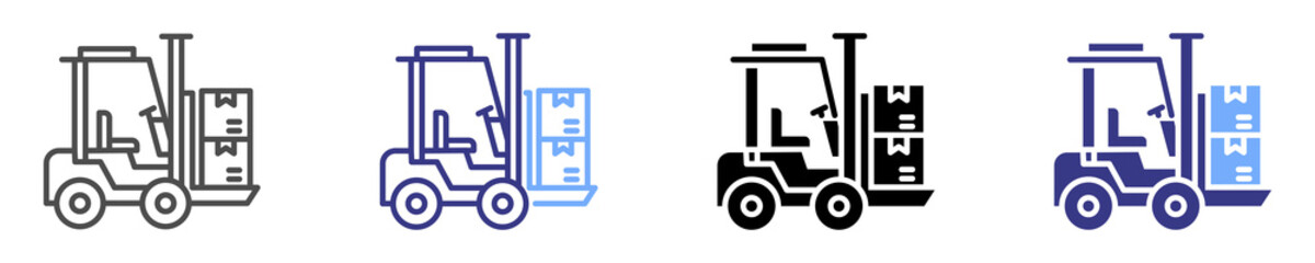 forklift icon set multiple style