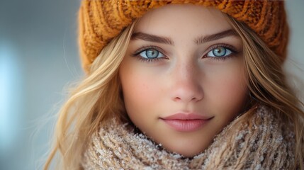 portrait of a woman in winter