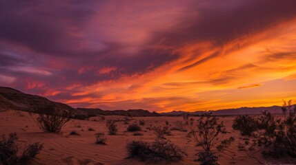 Colorful Sky Landscapes: Morning Sunrise Clouds, Evening Dusk Hills & Red/Orange Sunset Desert Beauty