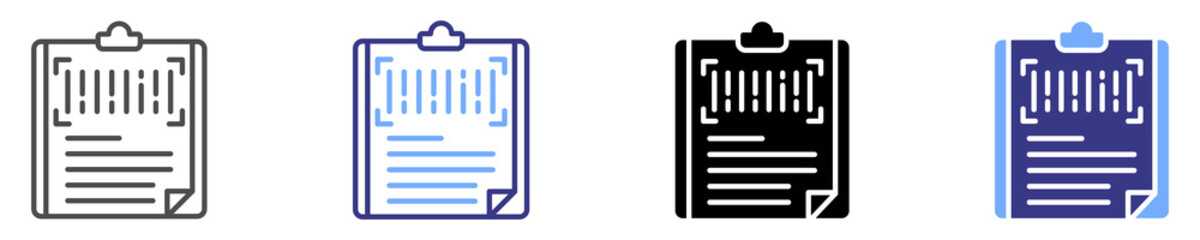 barcode inventory icon set multiple style
