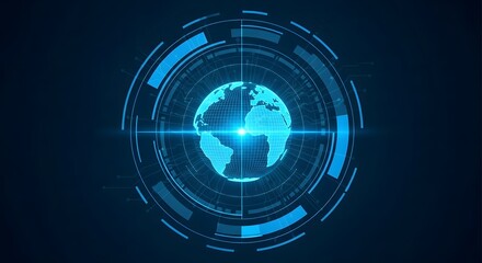 Dynamic Global Tech Globe Graphic Art