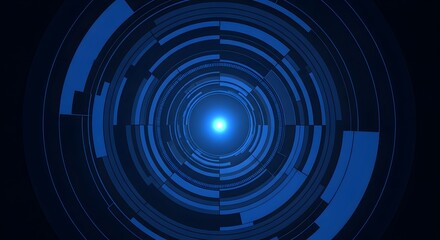 High-tech futuristic digital blue circle visualization