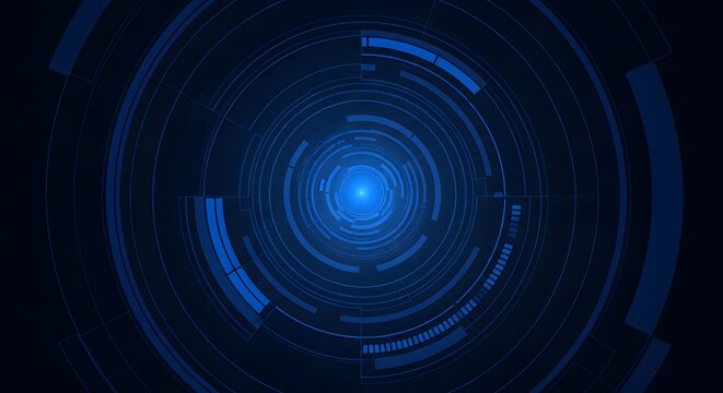 Abstract technology circular cyber interface design