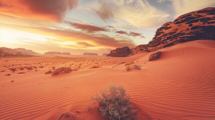 Colorful Sky Landscapes: Morning Sunrise Clouds, Evening Dusk Hills & Red/Orange Sunset Desert Beauty