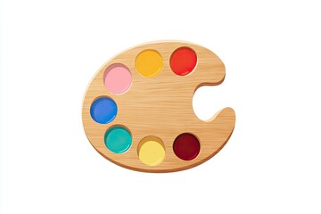 Wooden artist's palette with colorful paints