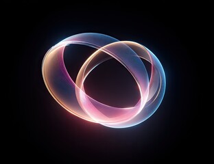 Abstract glowing rings on black background