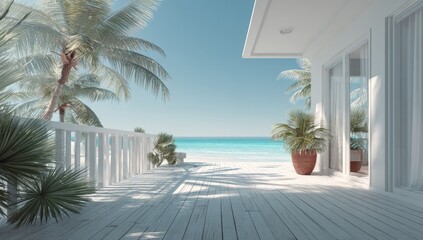 Tropical beach house veranda