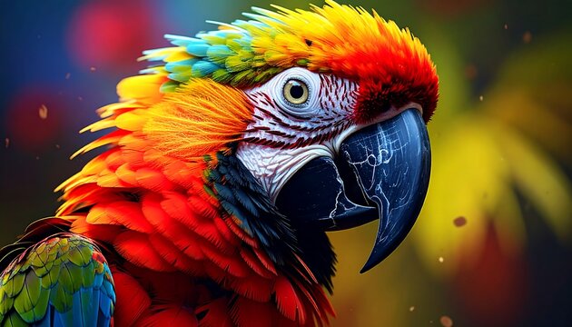 Vibrant parrot close-up