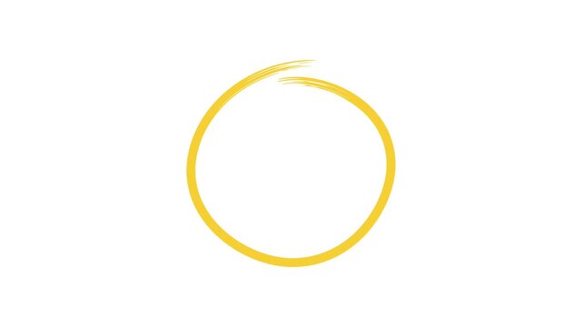 Yellow grunge highlight stroke circle for presentation
