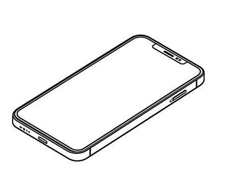 Outline drawing of a modern smartphone