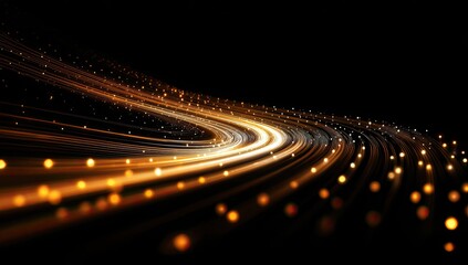 Abstract swirling lights on black background