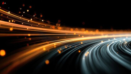 Abstract speed lines with glowing particles