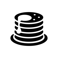 Breakfast pancakes with syrup solid icon. Dessert symbol in flat style. Sweet food pictogram for apps and web sites, infographics, menu. Simple vector illustration