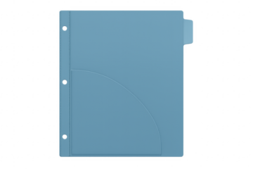 Blue plastic binder divider with pocket and tab