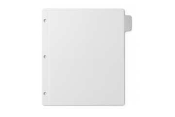 White plastic file folder divider with holes