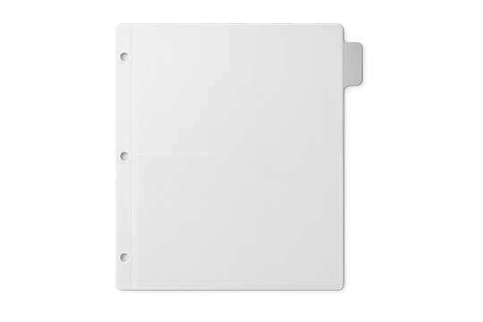 White plastic file folder divider with holes