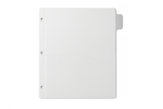 White plastic file folder divider with holes