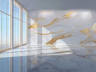 Spacious modern interior with large windows