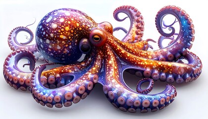 Colorful octopus, vibrant hues