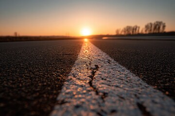 Asphalt road at sunset (1)