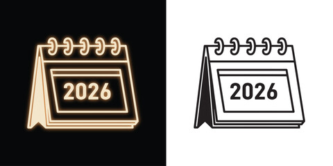 2026 calendar icon, planning and organization for business and personal ventures