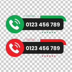 Modern call button design with phone icon and number, perfect for website and app integration