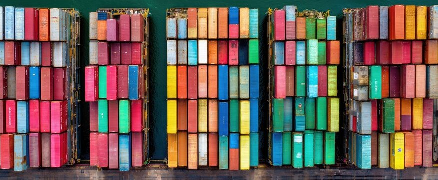 Aerial view of colorful shipping containers (3)