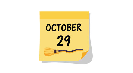October 29th Spooky Date Illustration: A Whimsical Calendar Reminder for Halloween Season Celebrations