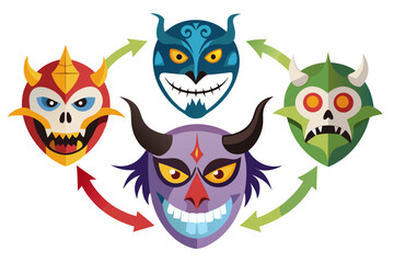 A mysterious haunted library illustration featuring enchanted books flying like bats in the moonlit night. Perfect for Halloween backgrounds, spooky party invitations, eerie posters, gothic fantasy ar