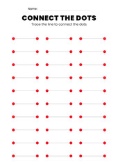 Trace line to connect the dots template for kids education