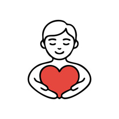 Individual Nurturing a Compassionate Heart. A serene figure cradles a symbol of affection, representing profound tenderness, wellness, and self-acceptance. This image evokes feelings of warmth and.