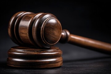 Fototapeta premium Wooden gavel resting on a stand