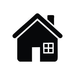 Black Home Icon Silhouette. This elegant abode graphic represents shelter, comfort, and security. Perfect for real estate, navigation, or digital interface design projects.