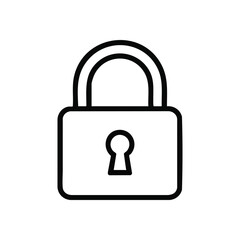 Digital Security Padlock Icon. This clean graphic portrays a robust security symbol, signifying data privacy, restricted access, and strong defense against threats.