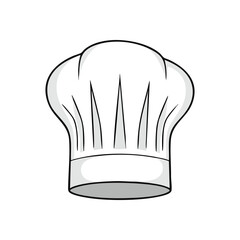Professional Chef Hat Illustration. This charming cartoon drawing features a traditional white cook's cap, embodying culinary mastery and passion for food. Excellent for design projects.