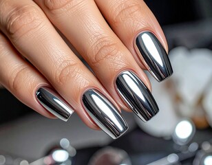 Hand with nail design inspo 