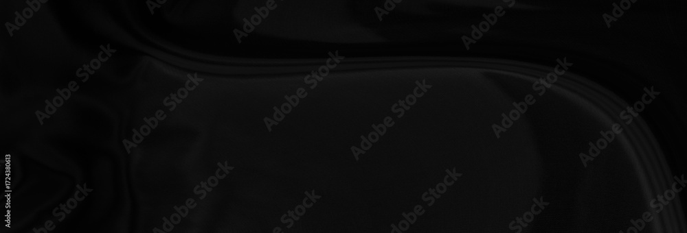 Poster black gray satin dark fabric texture luxurious shiny that is abstract silk cloth panorama background
