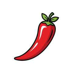Spicy Red Chili Pepper Artwork. This fiery capsicum vector image signifies zest, intense flavor, and culinary warmth. Ideal for food, cooking, and restaurant designs.