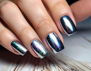 Hand with nail design inspo 
