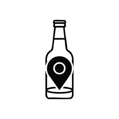 Beverage Location Pin Icon. Minimalist graphic representing a drink vessel with a geographic indicator. Ideal for apps, websites, or services locating bars, cafes, or delivery points.