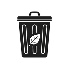 Green Compost Bin Recycling Icon. This eco friendly container illustration represents sustainable waste management and earth conservation efforts.