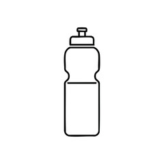 Workout Water Bottle Vector Icon. This sleek graphic illustrates a modern beverage flask, symbolizing an active lifestyle, physical wellness, and eco-friendly hydration.