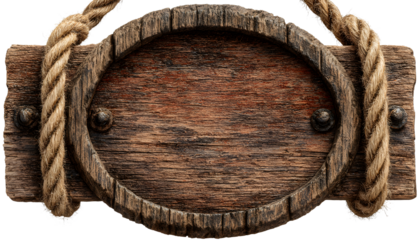 sign wood wooden board signboard frame isolated post hanging old rustic signboard frame sign wood post wooden board vintage metal signpost label round circle white tag rope road texture hardwood wes