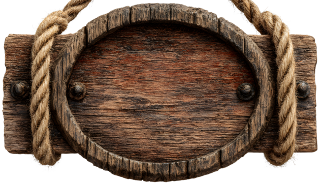 sign wood wooden board signboard frame isolated post hanging old rustic signboard frame sign wood post wooden board vintage metal signpost label round circle white tag rope road texture hardwood wes