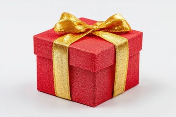 Obraz premium Red gift box with gold ribbon (7)