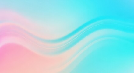 Soft Pastel Pink and Turquoise Gradient Waves Abstract Background image